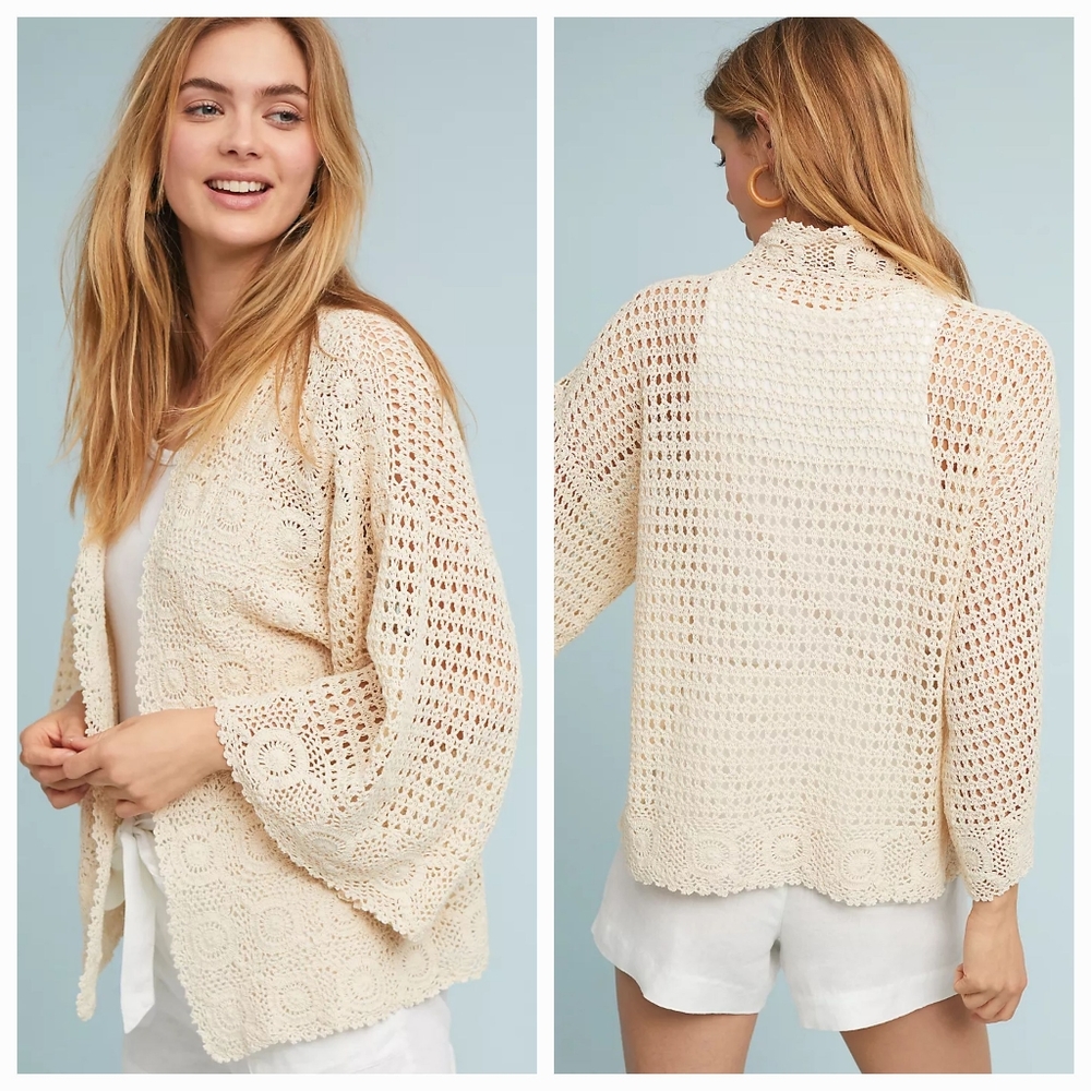 Meadow Rue for Anthropologie Joan Crocheted Kimono One Size